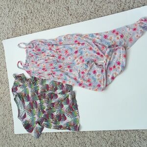 Posh Peanut 3T Bundle of Smocked Floral Romper And Short Sleeve Top